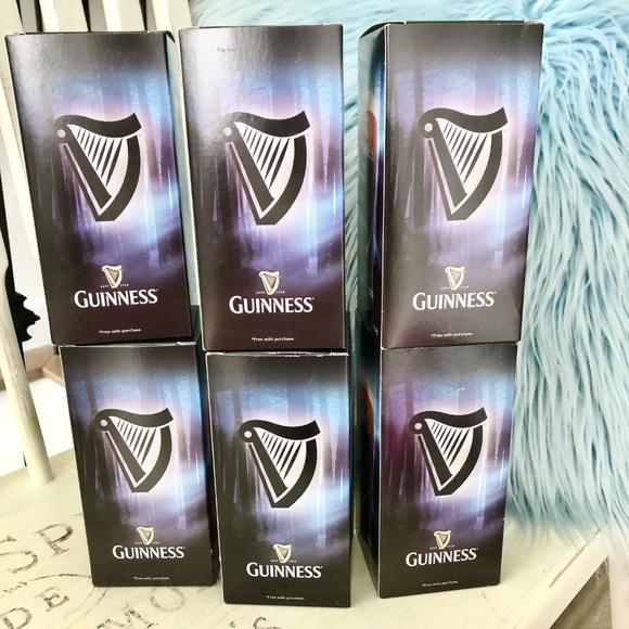 Guinness, Beer Glasses, 13oz, Set of 6, With Embossed Harp Logo, New In‎ Box - Picture 4 of 16